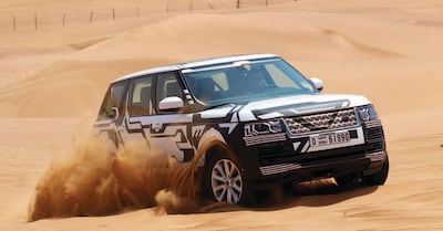 A Range Rover during hot weather testing in Dubai. Photo: Newspress Ltd