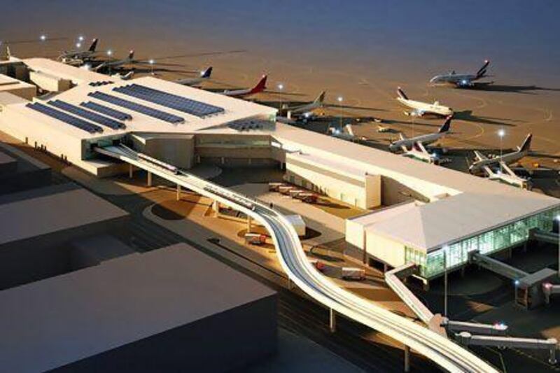 Dubai airport's Concourse D, an addition to Terminal 3, is to feature a rooftop solar array that could be among the largest in the emirate. WAM