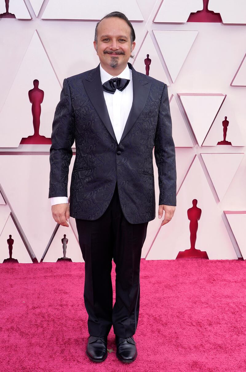 Carlos Cortes arrives at the 93rd Academy Awards at Union Station in Los Angeles, California, on April 25, 2021. AP