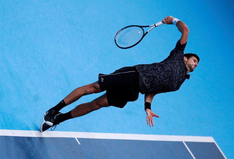 Tennis - ATP Finals - The O2, London, Britain - November 14, 2018   Serbia's Novak Djokovic in action during his group stage match against Germany's Alexander Zverev    Action Images via Reuters/Andrew Couldridge