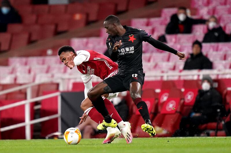 Abdallah Sima 6 - Struggled to get into the game in the first half with the majority of Slavia Prague moves coming by way of counter-attacks. Unable to threaten Arsenal’s centre-back pairing despite working tirelessly. PA