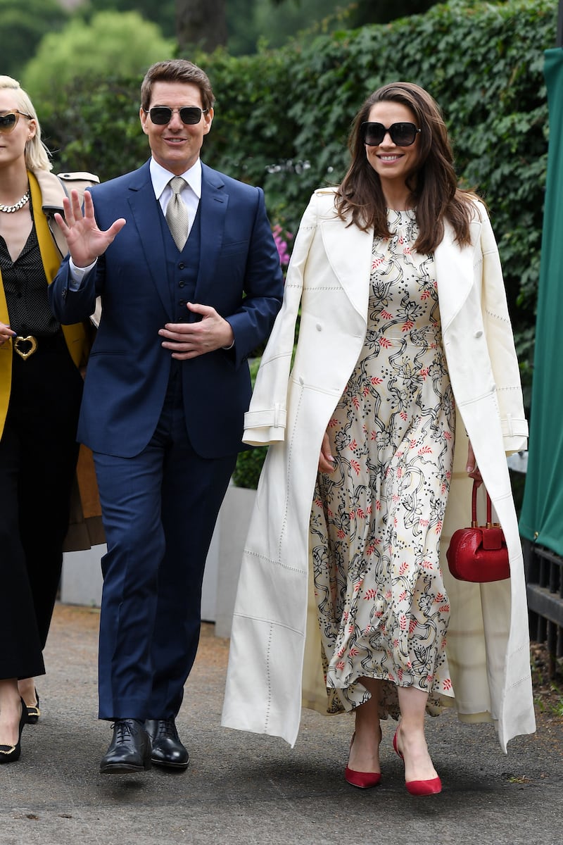 Mandatory Credit: Photo by Beretta/Sims/Shutterstock (12203683bo)
Tom Cruise and Hayley Atwell
Wimbledon Tennis Championships, Day 12, The All England Lawn Tennis and Croquet Club, London, UK - 10 Jul 2021