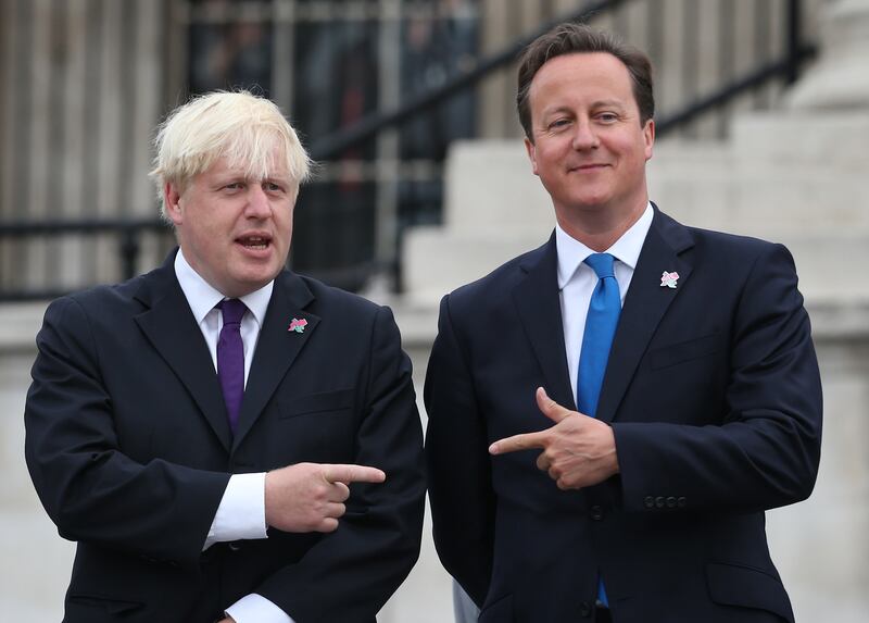 David Cameron stands with then-London Mayor Boris Johnson in 2012. Getty Images