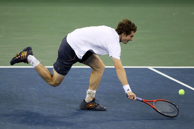 NEW YORK, NY - SEPTEMBER 10: Andy Murray of Great Britain returns a shot during his men's singles final match against Novak Djokovic of Serbia on Day Fifteen of the 2012 US Open at USTA Billie Jean King National Tennis Center on September 10, 2012 in the Flushing neighborhood of the Queens borough of New York City.   Alex Trautwig/Getty Images/AFP== FOR NEWSPAPERS, INTERNET, TELCOS & TELEVISION USE ONLY ==
 *** Local Caption ***  430940-01-09.jpg