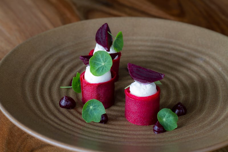 Beetroot and ricotta at folly. The restaurant made it into Michelin's Bib Gourmand list.