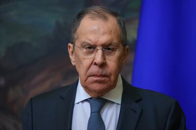 Russia's Foreign Minister Sergei Lavrov will meet his German counterpart in Moscow on Tuesday to discuss the Ukraine crisis. Russian Foreign Ministry/Handout via REUTERS