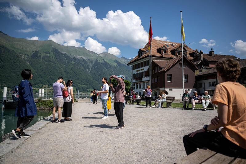 The village of Iseltwald on the shore of Lake Brienz is enjoying a tourism boom