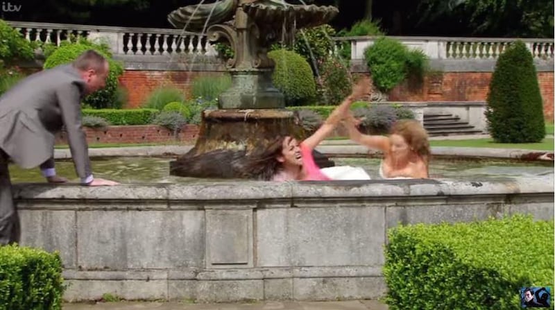 A screenshot from a cat fight in Coronation Street.