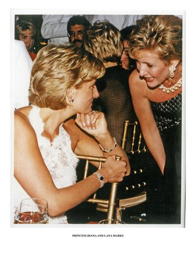 Princess Diana with the current US ambassador to South Africa, Lana Marks. US government officials told 'Politico' that intelligence reports indicated a possible plot by Iranian government to assassinate Ms Marks.