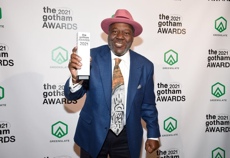 Frankie Faison poses with the Outstanding Lead Performance Award for his role in 'The Killing of Kenneth Chamberlain'. AP