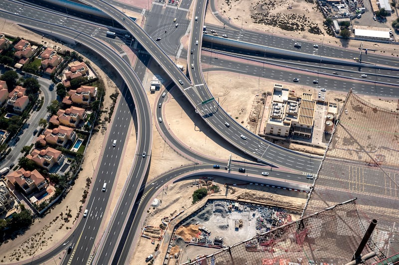 A bird's-eye view from Uptown Tower. Once completed, it will be the 14th tallest skyscraper in Dubai.