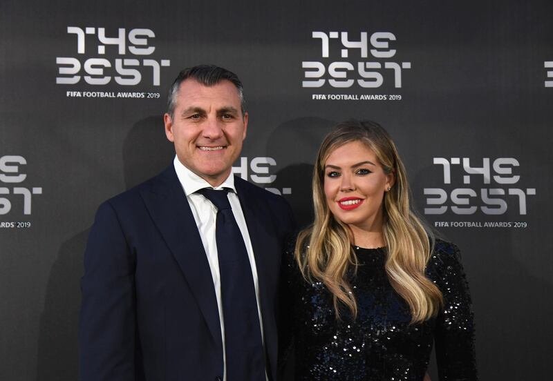 Cristian Vieri and Costanza Caracciolo attend The Best FIFA Football Awards 2019. Getty Images