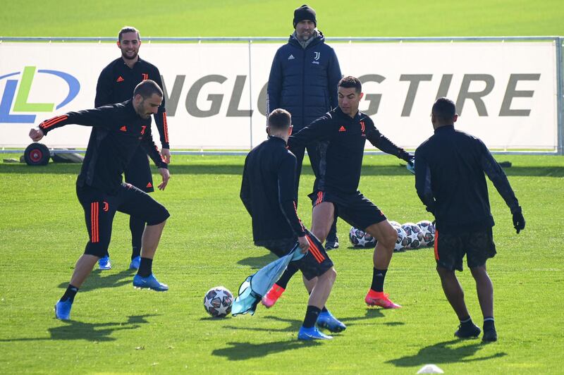 Left tor right: Adrien Rabiot, Leonardo Bonucci and Cristiano Ronaldo. AFP