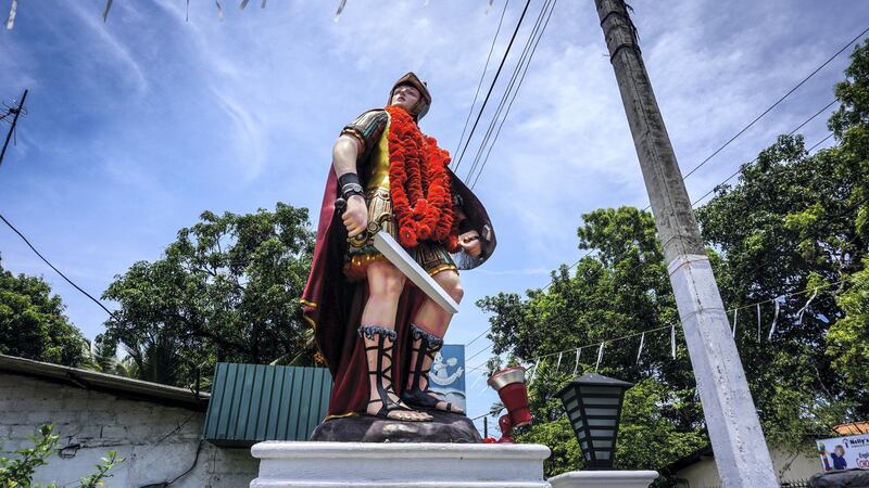 A statue of St Sebastian in Negombo, Sri Lanka, April 23, 2019. Jack Moore / The National. 

