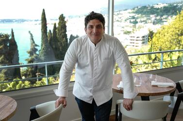 Argentinian-Italian chef Mauro Colagreco in his Mirazur restaurant in the French Riviera city of Menton. AFP 