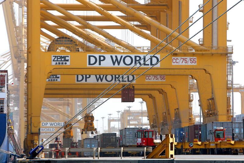 DP World has cut carbon emissions from its UAE operations by nearly 50 per cent this year. Pawan Singh / The National