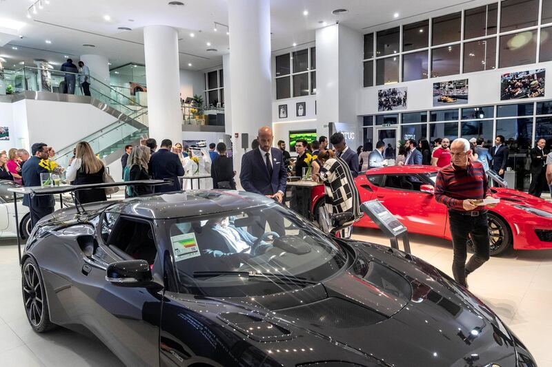 ABU DHABI, UNITED ARAB EMIRATES. 24 APRIL 2019. Opening of the new Lotus car showroom in Abu Dhabi. (Photo: Antonie Robertson/The National) Journalist: None. Section: National.