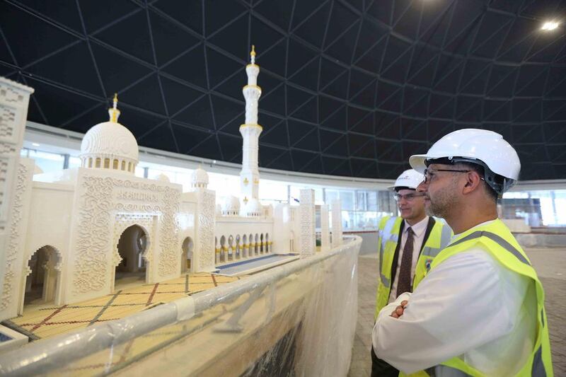 The model was unveiled at Legoland Dubai on Tuesday in the presence of Yousif Al Obaidli, the director general of the real mosque, ahead of the Eid holidays. Courtesy Dubai Parks and Resorts