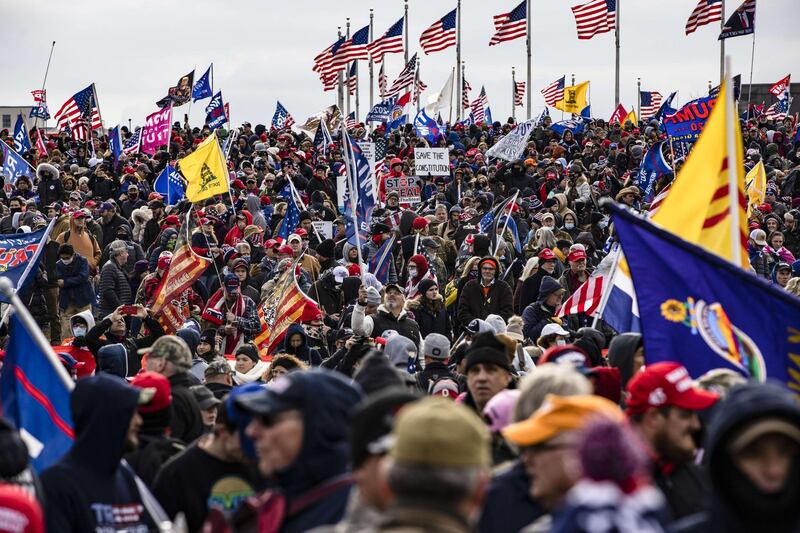 Supporters of President Donald Trump flock to the National Mall by the tens of thousands for a rally in Washington, DC.  AFP