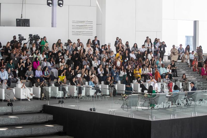 Attendees listening to the speakers at the Forbes 30/50 Summit at the Louvre, Abu Dhabi.