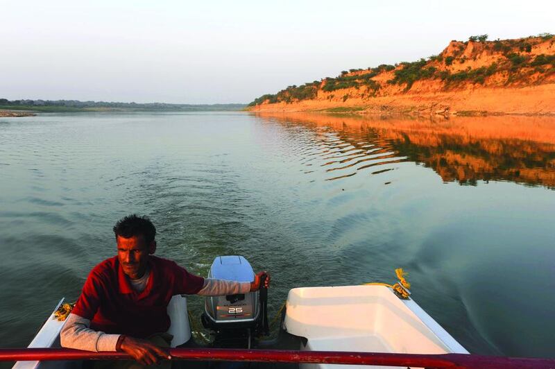 Chugging up the Chambal River from Nandgaon Ghat, where all manner of wildlife can be spotted, including the endangered gharials, a species of crocodile that is unique to the subcontinent, turtles and a variety of bird life, Photo by Amar Grover