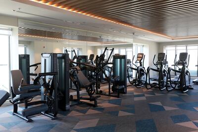 DUBAI, UNITED ARAB EMIRATES, December 6 – View of the gym at the Element hotel apartments in Al Jaddaf area in Dubai. (Pawan Singh / The National) For Lifestyle/Online. Story by Janice Rodrigues