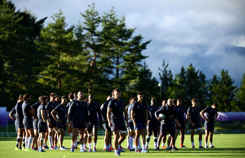France's players attend a training session at the Fuji Hokuroku Park in Fujiyoshida. AFP