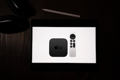 In this illustration photographed in La Habra, Calif., the new Apple TV 4K with the Siri remote are introduced during a virtual event held to announce new Apple products, Tuesday, April 20, 2021. (AP Photo/Jae C. Hong)