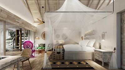 A room at the new Four Seasons Desroches Island in the Seychelles. Four Seasons