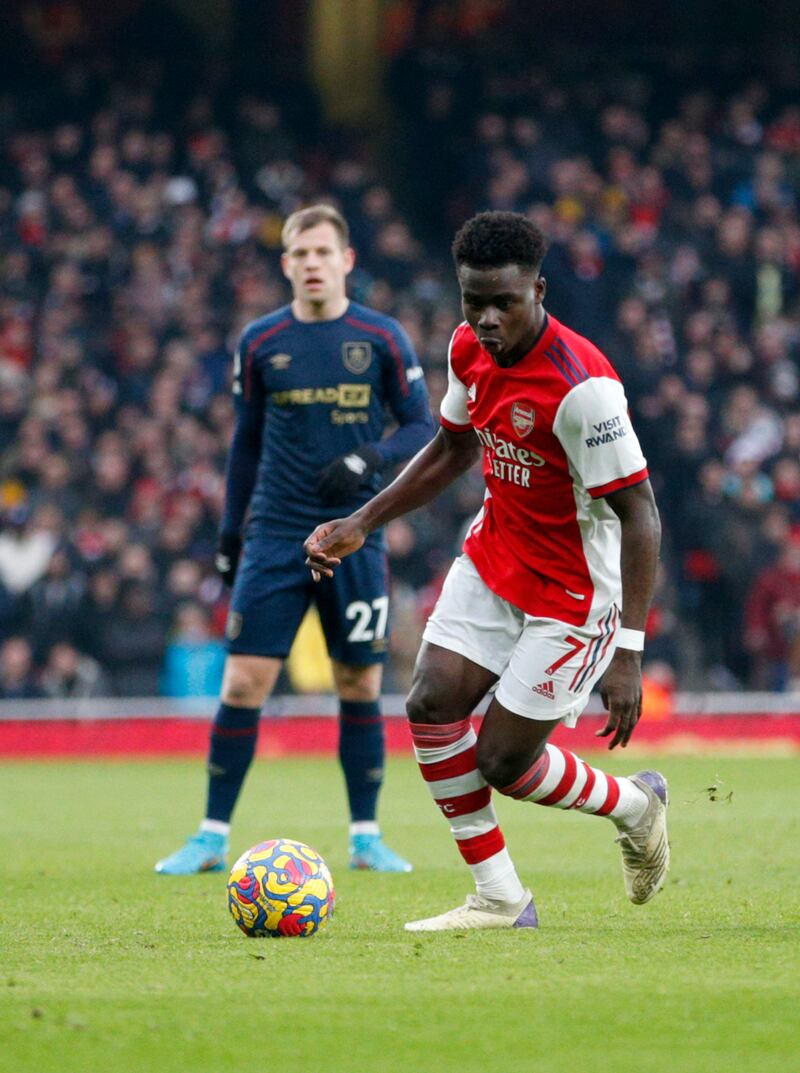 Bukayo Saka, 7 - Probably had more kicks from Burnley players than the ball. Always had the better of Erik Pieters in a decent outing, but he couldn’t find a way to break the deadlock and curled his best effort just wide shortly before half-time. AP