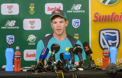 JOHANNESBURG, SOUTH AFRICA - APRIL 03: Captain Tim Paine of Australia during day 5 of the 4th Sunfoil Test match between South Africa and Australia at Bidvest Wanderers Stadium on April 03, 2018 in Johannesburg, South Africa. (Photo by Sydney Seshibedi/Gallo Images/Getty Images)
