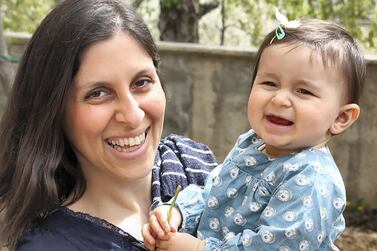Jailed British-Iranian aid worker Nazanin Zaghari-Ratcliffe with her daughter Gabriella. AFP.