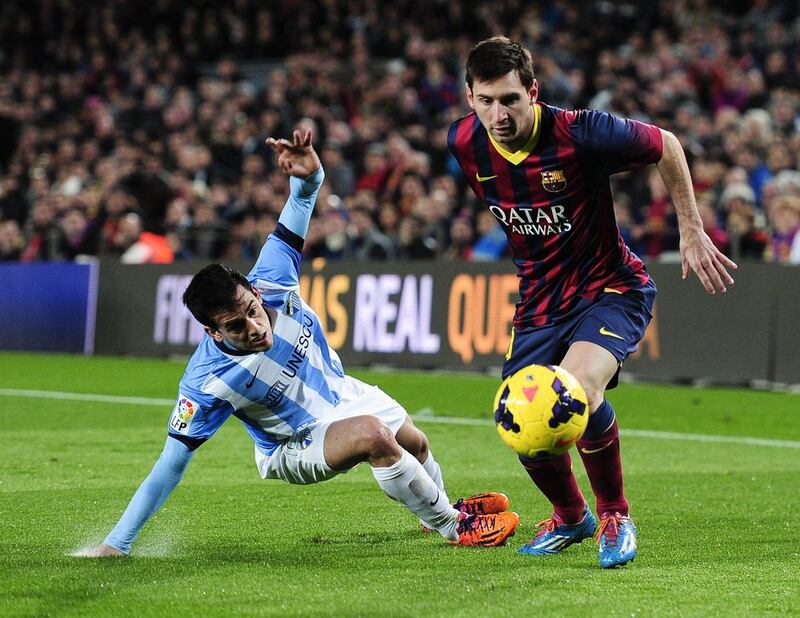 Lionel Messi played a role in two of Barcelona's goals on Sunday. Josep Lago / AFP