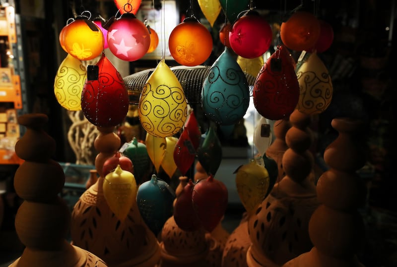 Moroccan lights worth between Dh50 and Dh3,000 on display at the museum. Pawan Singh / The National