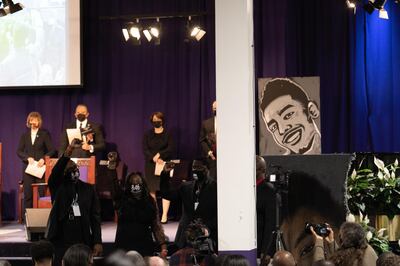 The April 22 funeral of Daunte Wright, a black man fatally shot by a police officer during a traffic stop, just outside Minneapolis, Minnesota, in the US. Willy Lowry/The National 