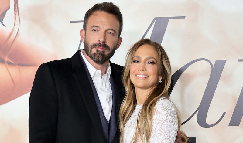 Jennifer Lopez, right, brought a new cat home ahead of her wedding to Ben Affleck. Getty / AFP