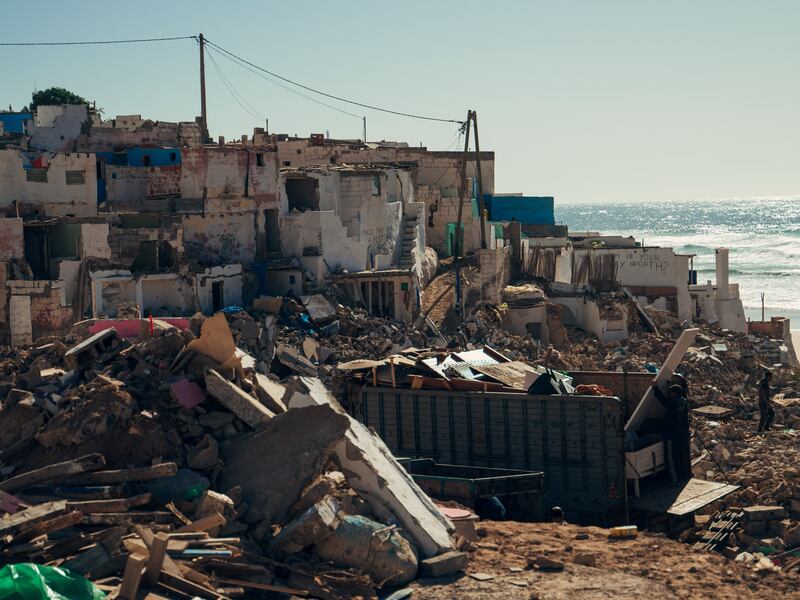 Much of the town, recently so picturesque, is now in ruins