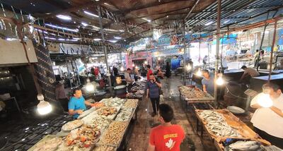 Al Ansari is Suez's main market for fresh seafood such as fish, squid, eel, shrimp and shark. Mohammed Fathi / The National