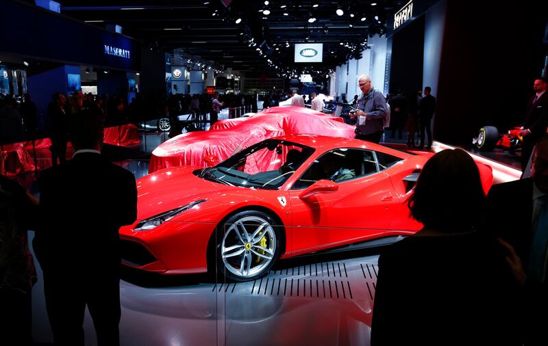 Ferraris on show at Frankfurt. Michael Probst / AP Photo