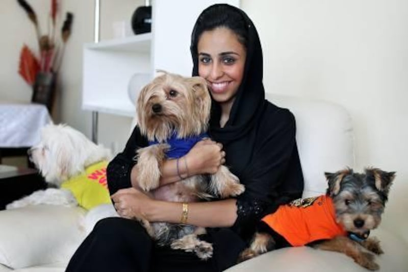 Abu Dhabi, United Arab Emitrates --- September 1, 2010 --- Afra al Dhaheri is a young Emirati woman with a passion for animals and has become a strong advocate for animal welfare.   ( DELORES JOHNSON / The National )
