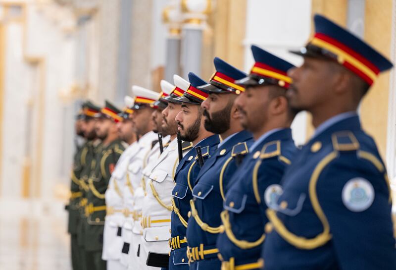 The UAE Armed Forces Honour Guard participates in the ceremony 