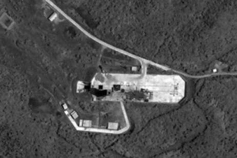The satellite image, taken on June 22, 2008, shows part of the Tongch'ang-dong facility near Pongdong-ni, North Korea.