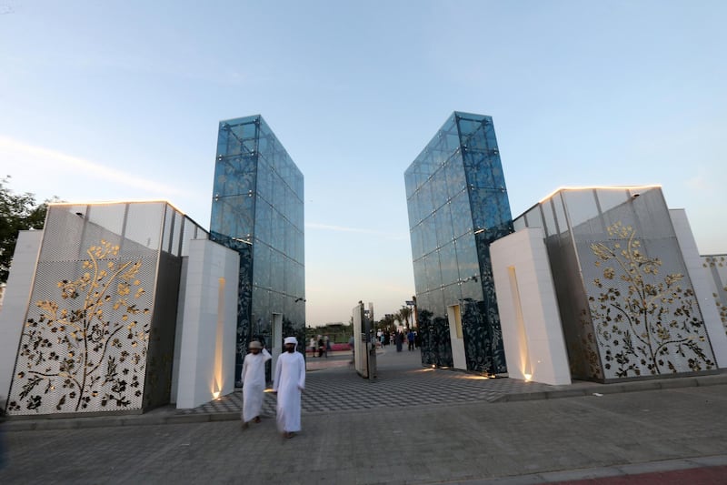 Visitors are seen outside Dubai's Quranic Park in Dubai, UAE April 6, 2019. Picture taken April 6, 2019. REUTERS/Satish Kumar