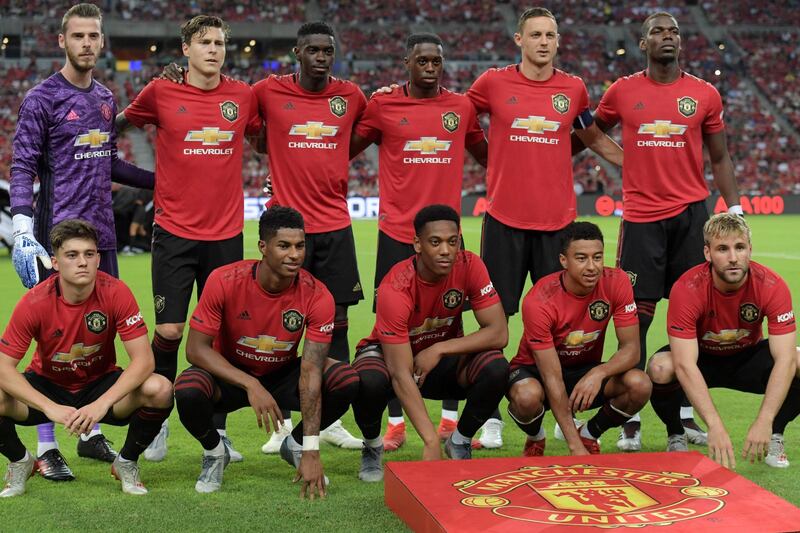 The United team before kick off. AFP