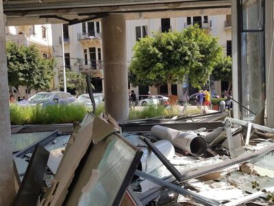 A damaged Galerie Tanit following the Beirut blast. Abed Al Kadiri 