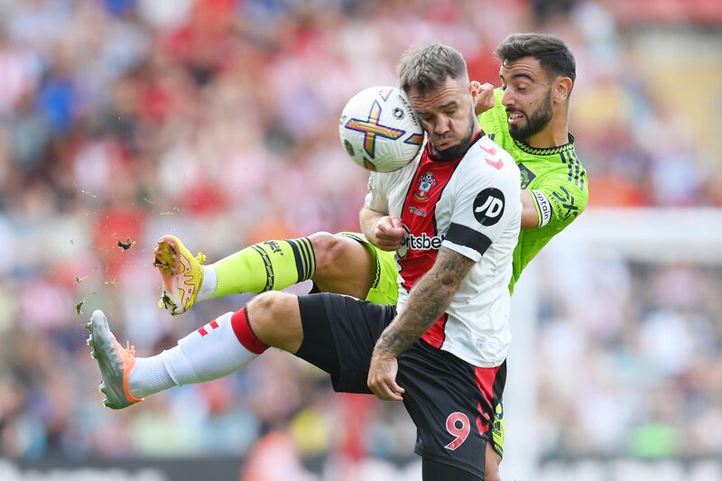 Adam Armstrong – 7. An energetic display which gave Dalot defensive problems. Headed straight at De Gea when he might have done better with the game’s first chance, and would have had a fine assist in the second half if De Gea hadn’t fended away Aribo’s header.  Getty