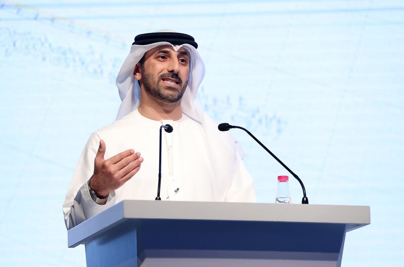 Dr Ali Al Hosani, appeal judge and director of the technical office at Dubai Labour Court, speaks at the Employers Forum in Sharjah. All photos: Pawan Singh / The National