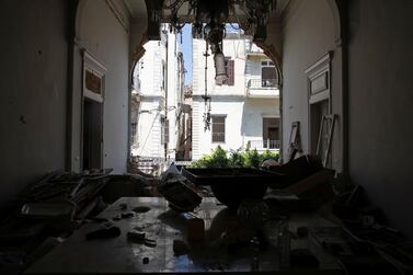 A view of the damaged house of Lebanese fashion designer Elie Saab, following a massive explosion at the Beirut port area, Lebanon, August 15, 2020. Picture taken August 15, 2020. REUTERS/Alkis Konstantinidis