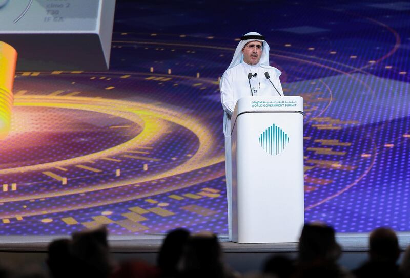 Dubai, U.A.E., February 11, 2019. World Government Summit day 2-DXB.--  The Future Global Water Security and Sustainability:  Saeed Mohammed Al Tayer, Managing Director and CEO, Dubai Electricity and Water Authority (DEWA), UAE.Victor Besa/The NationalSection:  NAReporter: