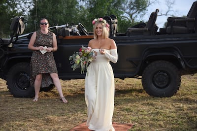 Emma Pearson married her partner barefoot in South Africa. Photo: Emma Pearson